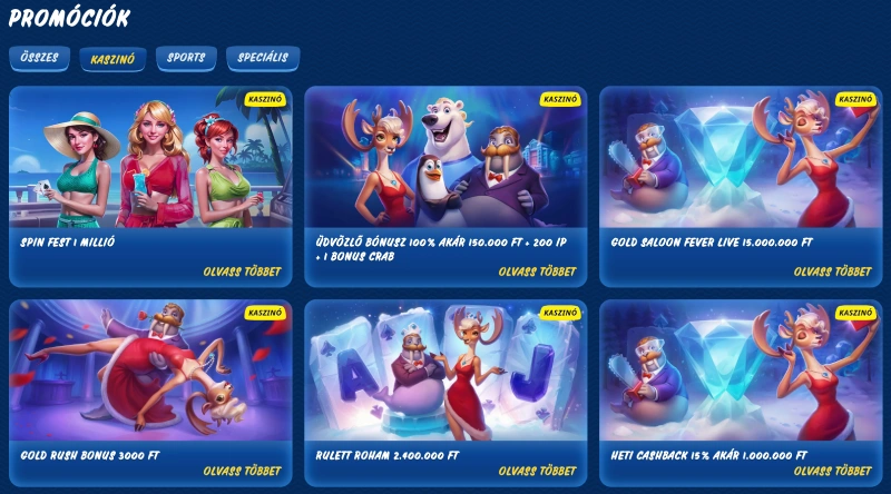 SGcasino promóciók