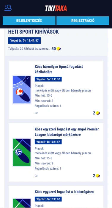 Tikitaka Heti Sport Kihívások